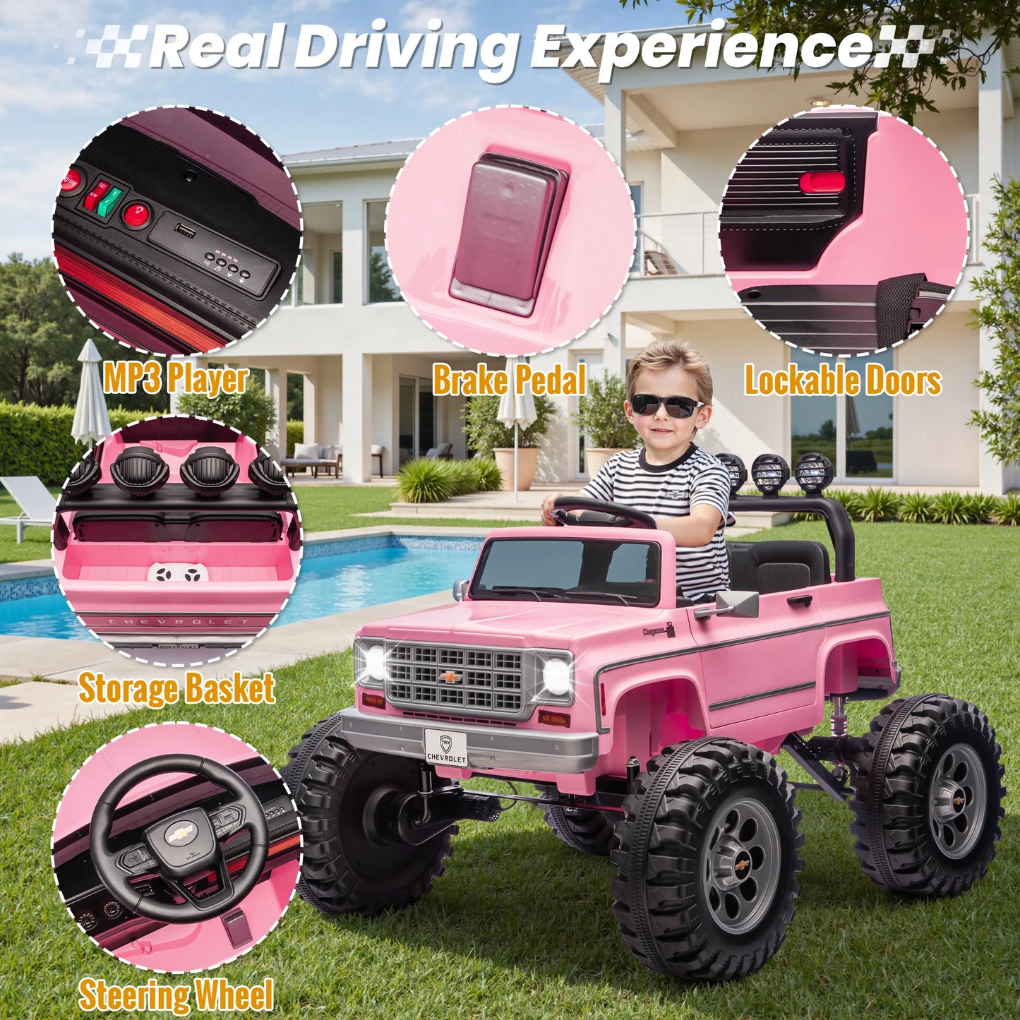 JOYRACER Licensed Chevrolet Cheyenne 24V Ride On Car With Remote Control