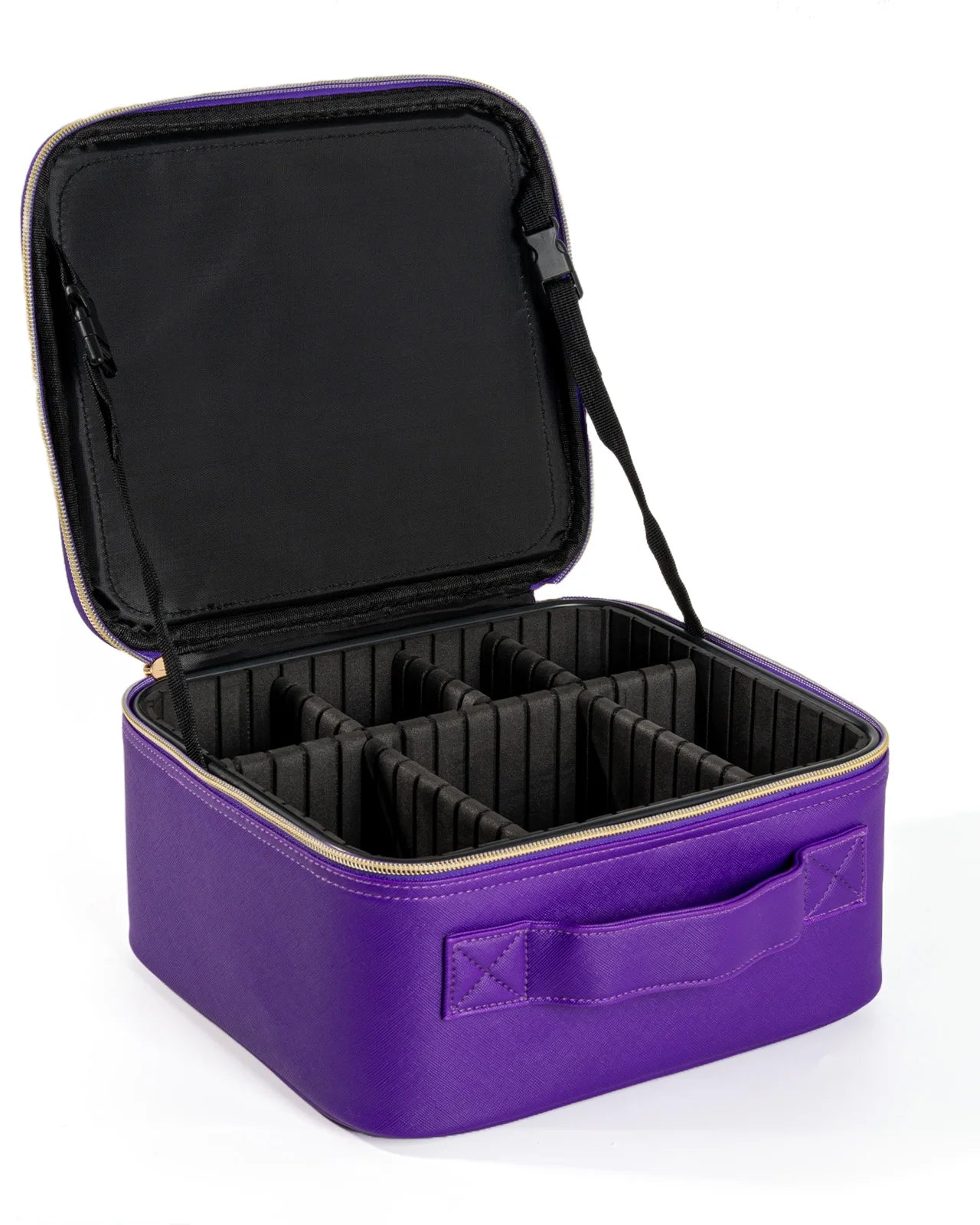 Portable Waterproof Leather Makeup Bag With Mirror And Lamp