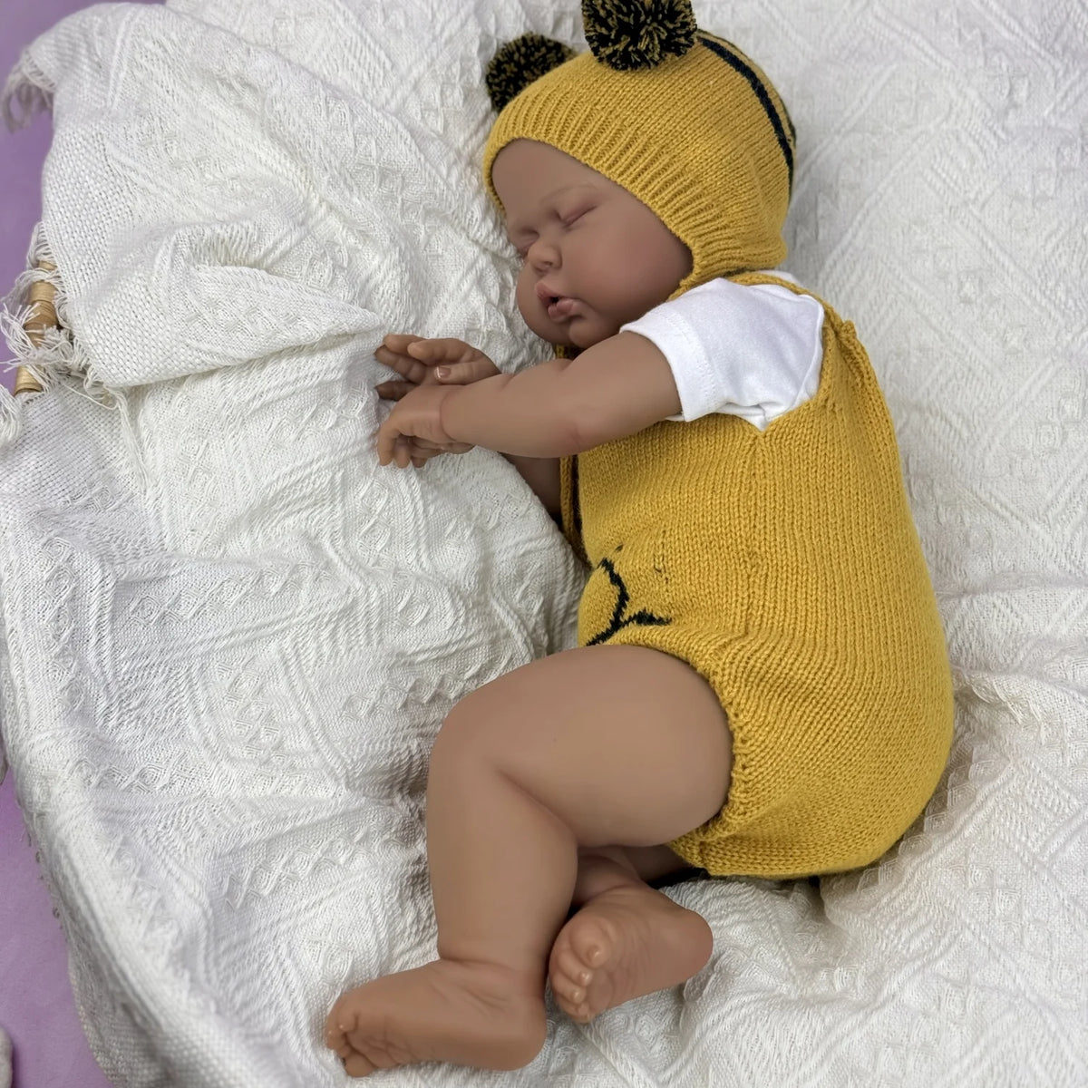 BZDOLL Chubby Asleep Reborn Doll Vinyl Limbs Cloth Body Gift