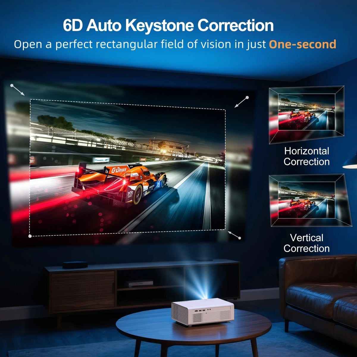4K Smart Projector With WiFi 6 And Bluetooth 5.2 1080P