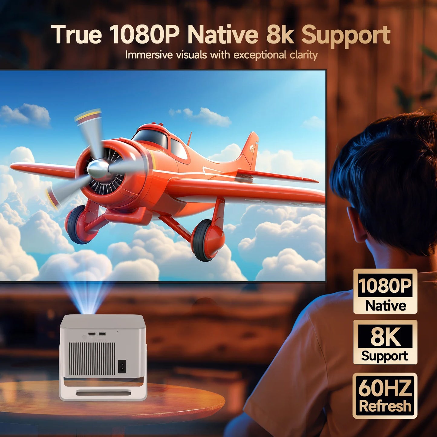 Magcubic Android Projector Auto Focus Native 1080P 8K Wireless