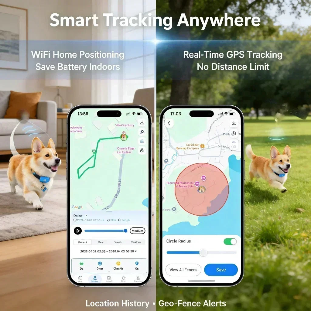 WANWAYTECH GPS Pet Tracker 4G Real Time Tracking Waterproof IP67
