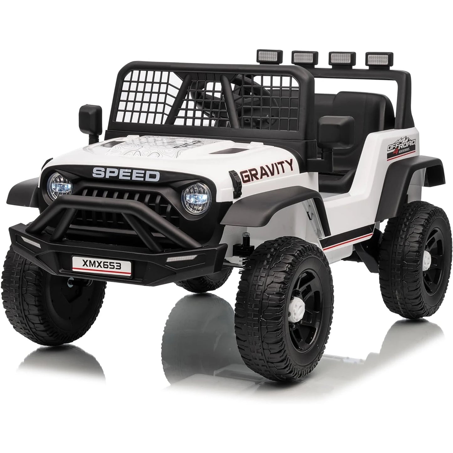 HiMISS 12V Kids Ride On Truck With Parent Remote Control 3 Speeds And LED Lights