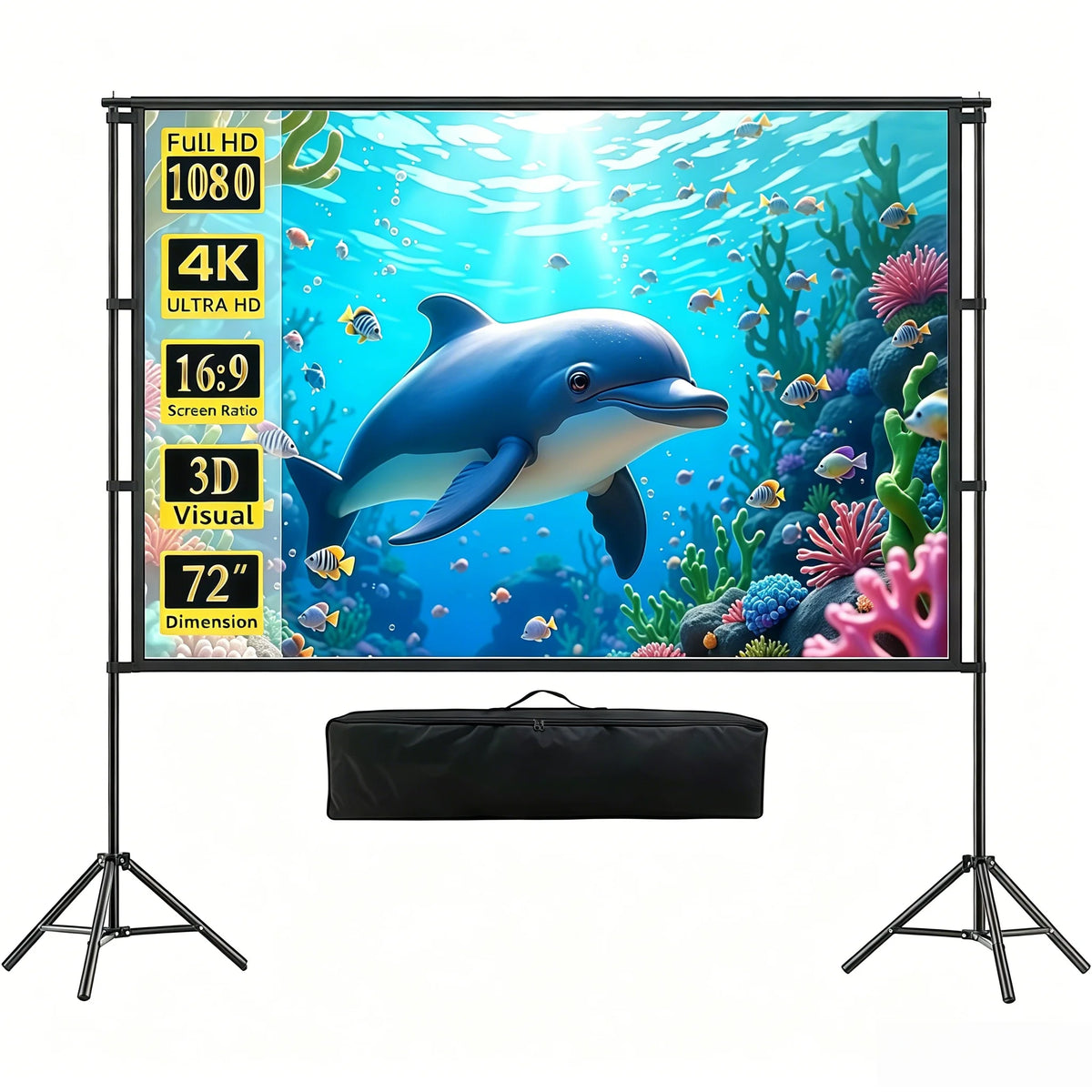 XBJ Portable Outdoor Projector Screen With Stand And Tripod