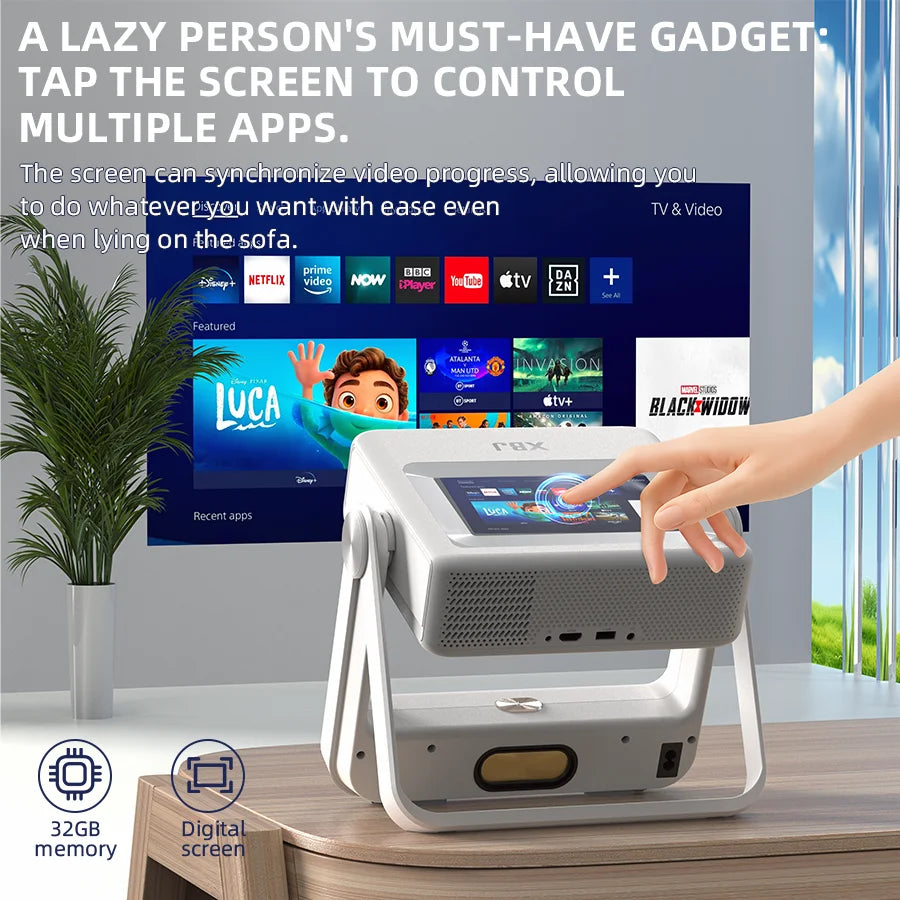 XBJ A5Pro 1080p Smart Projector Screen WiFi BT5 Auto Focus