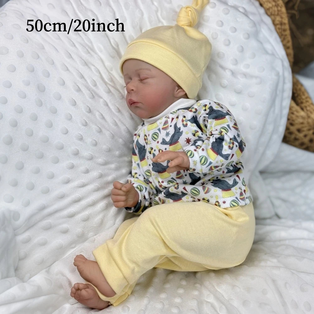 BZDOLL Asleep Reborn Doll Soft Vinyl Limbs Cloth Body 3D Paint Visible Veins