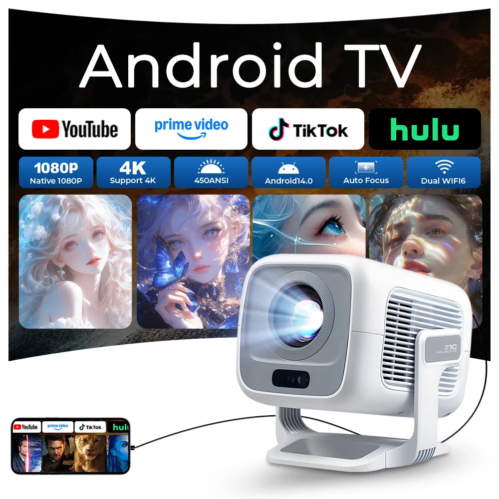 LynCast Auto Focus Projector X3A 1080P 4K Playback Portable