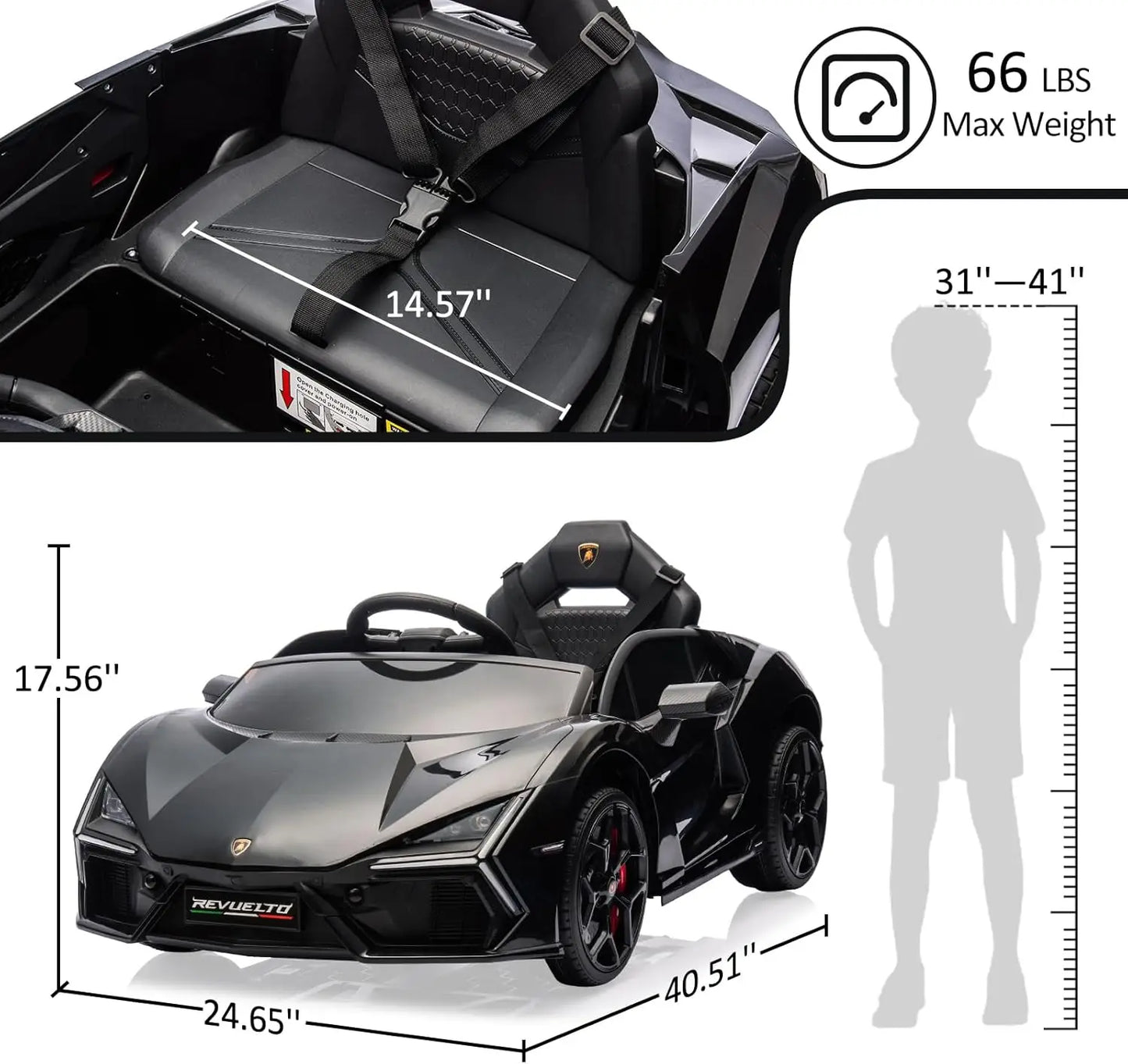 HiMISS Ride On Car Toy For Kids Electric Vehicle Bluetooth