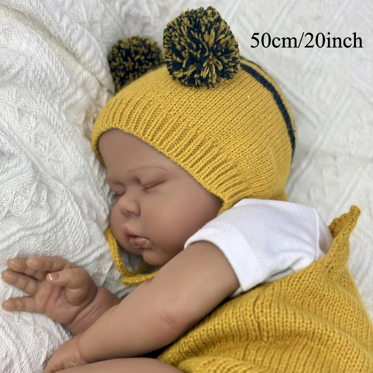 BZDOLL Chubby Asleep Reborn Doll Vinyl Limbs Cloth Body Gift