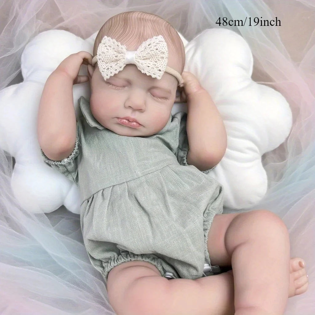 BZDOLL LouLou Reborn Doll Soft Cloth Body Lifelike 3D Skin