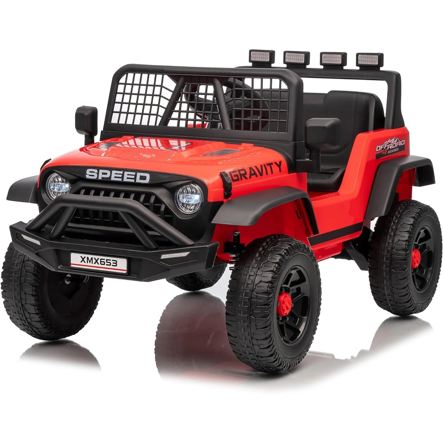 HiMISS 12V Kids Ride On Truck With Parent Remote Control 3 Speeds And LED Lights