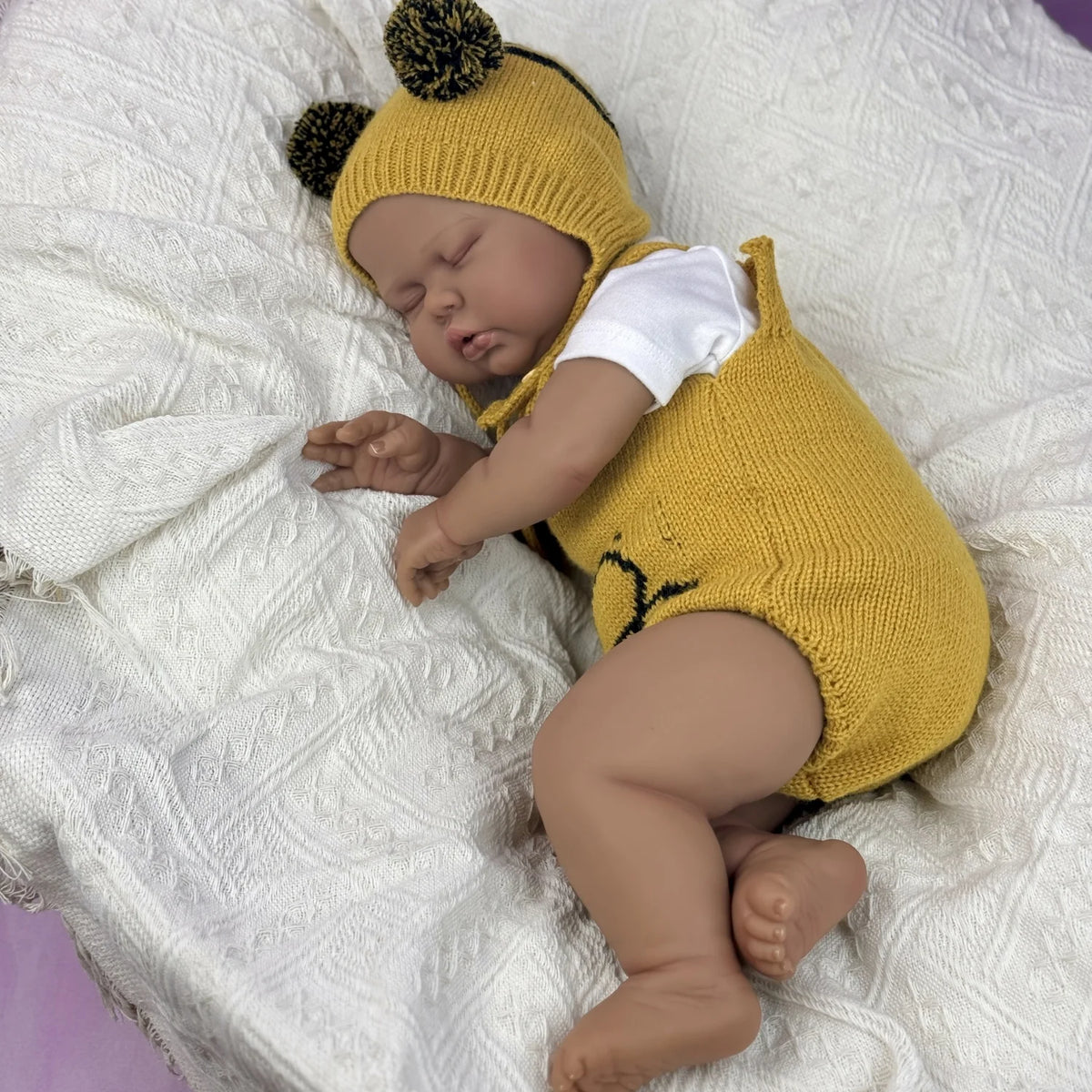 BZDOLL Chubby Asleep Reborn Doll Vinyl Limbs Cloth Body Gift