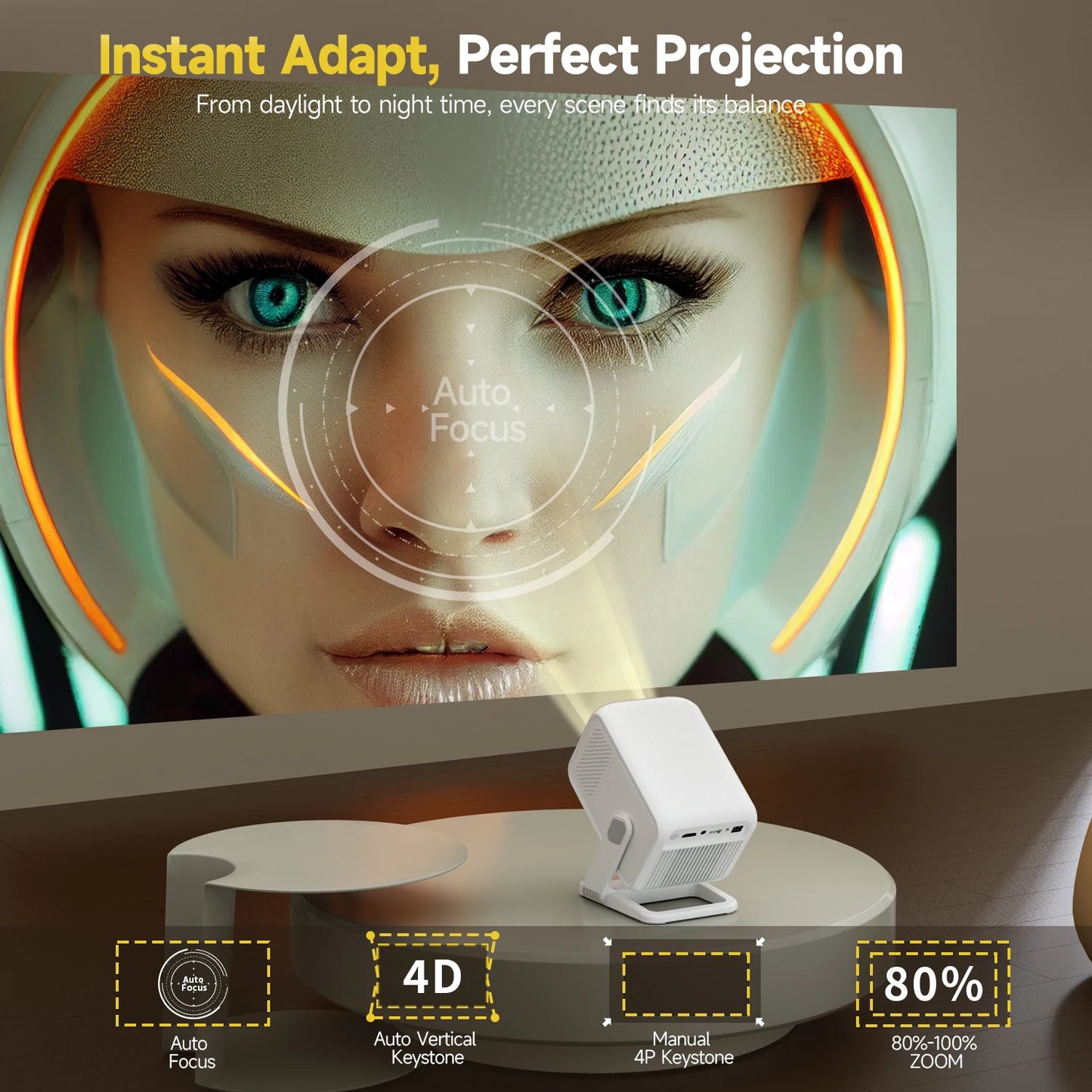 Magcubic HY310X Portable 4K Projector With Auto Focus WiFi