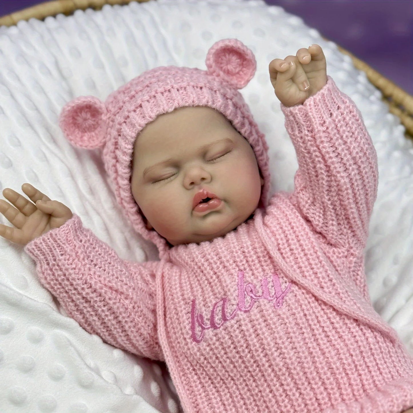 BZDOLL Reborn Doll With Vinyl Limbs Cloth Body 3D Skin