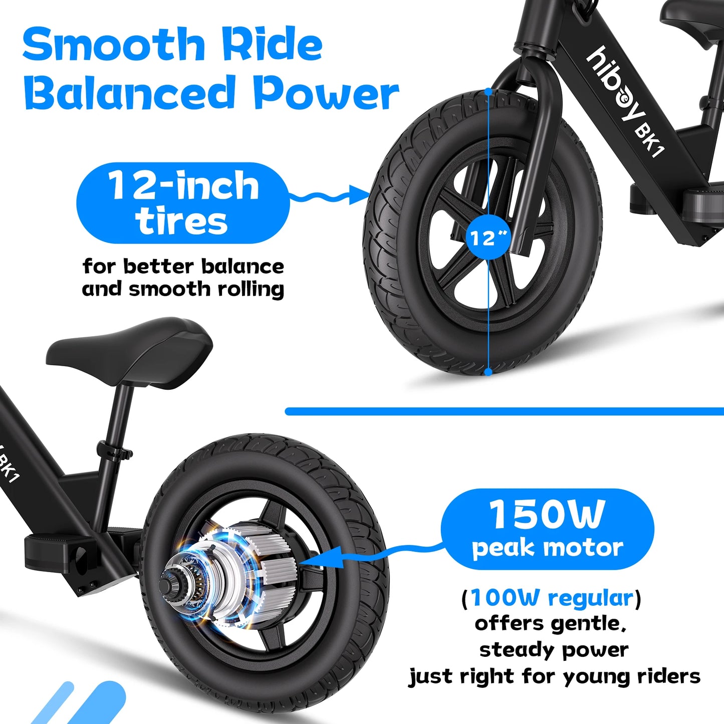 Hiboy BK1 Kids Electric Balance Bike For Ages 3-5 Riders