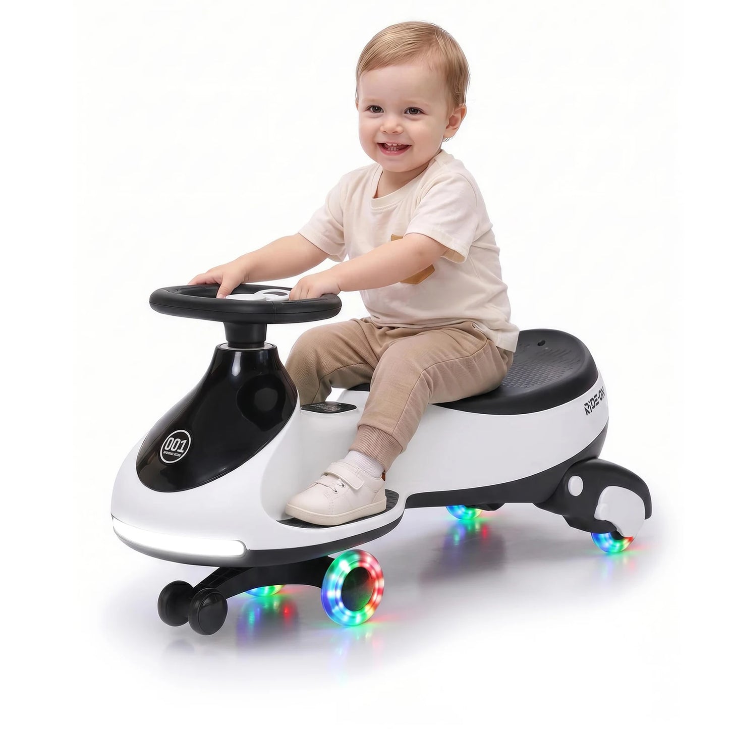 HiMISS 12V Electric Wiggle Car For Kids 2 In 1 Ride On Toy