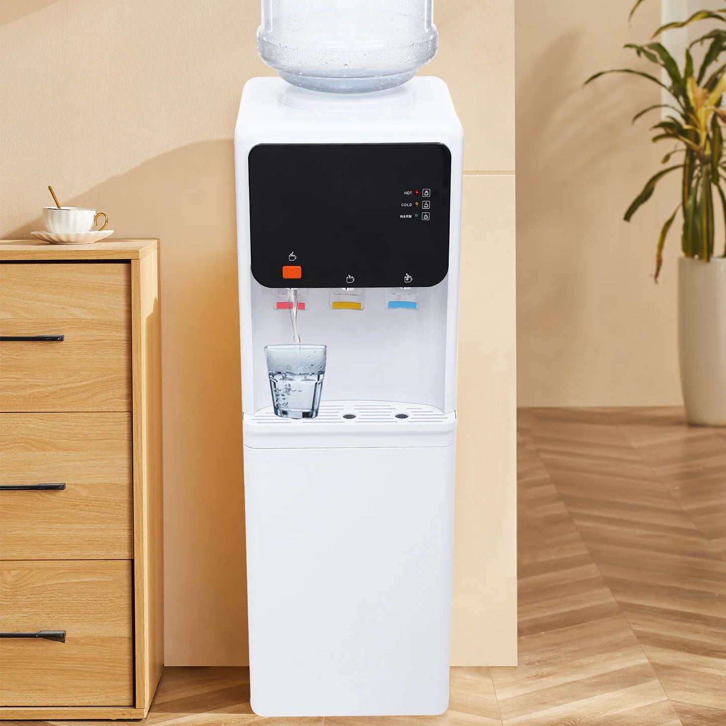 Hot And Cold Water Dispenser 500W Heating 75W Cooling