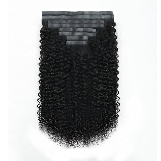 Liqusee Remy Clip-In Hair Extensions Curly Wave 8 Piece Set
