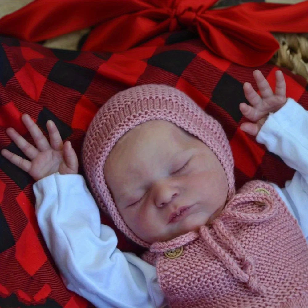 BZDOLL Cute Asleep Reborn Doll Featuring Realistic Veined Skin