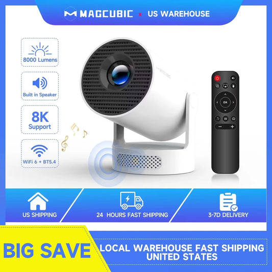 Magcubic HY300 Pro Projector 8000 ANSI Lumens Android 14 WiFi
