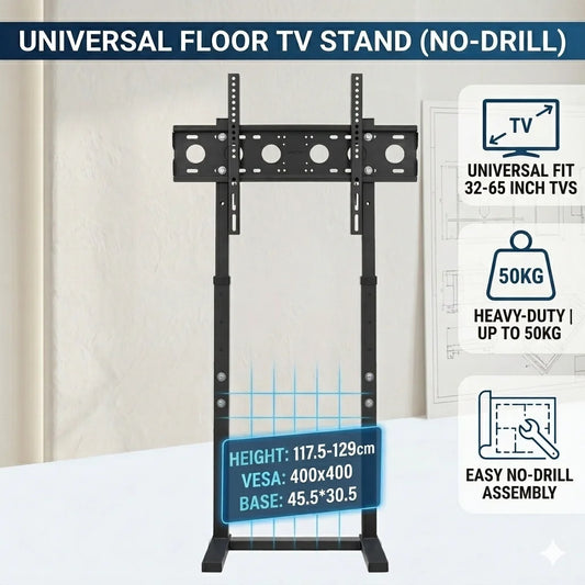 Unho Height Adjustable TV Floor Stand For Flat Panel Televisions