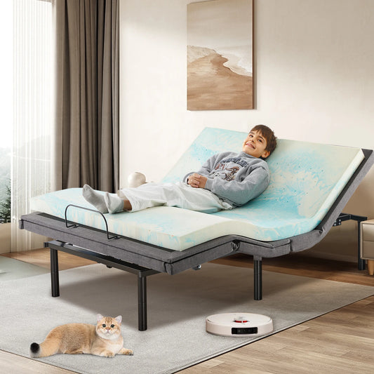 JHK Electric Adjustable Bed Frame With Zero Gravity Remote And 2 USB Ports