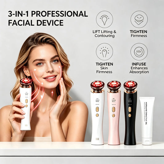 3 In 1 Red Light Anti Aging Facial Skincare Device