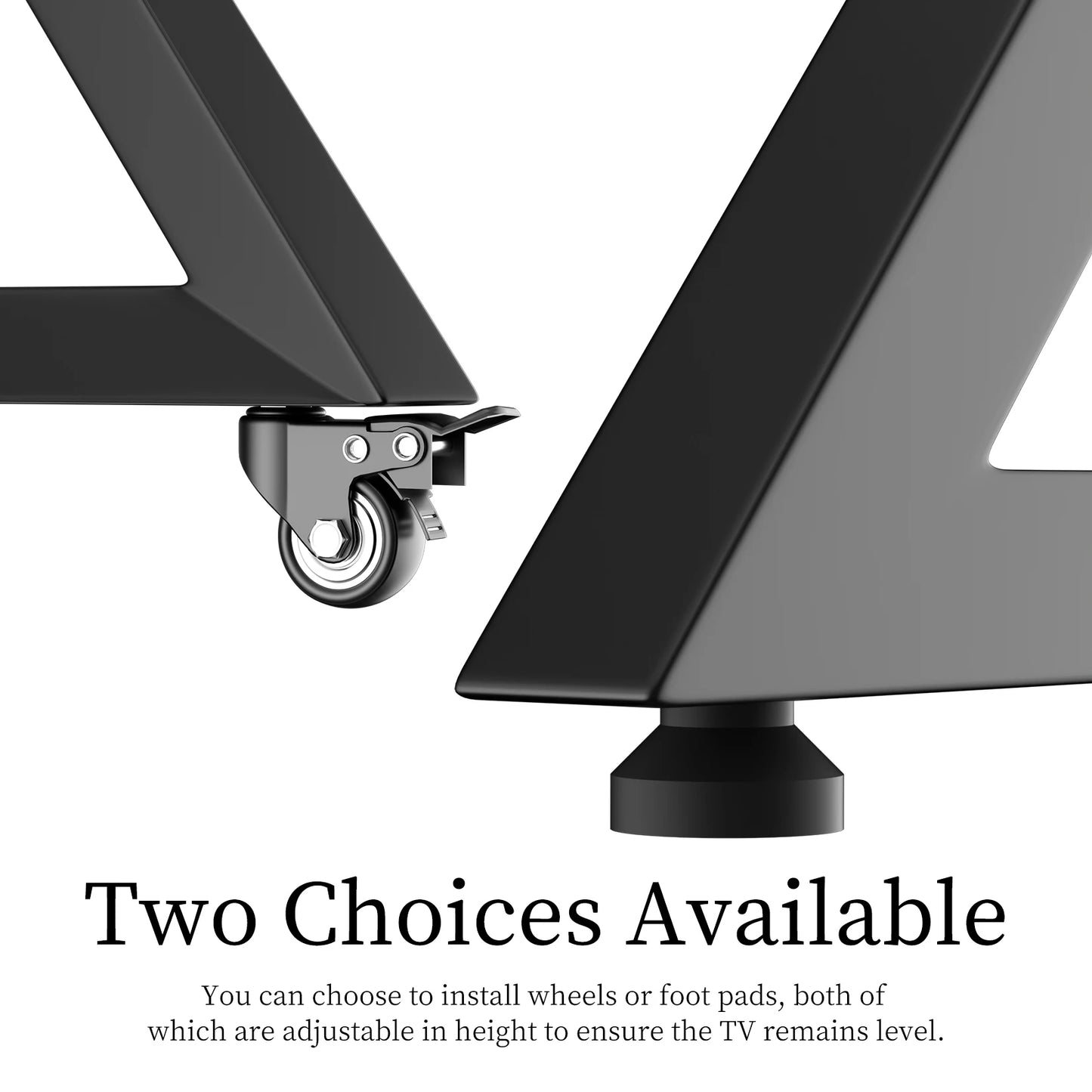 Unho Adjustable Height Rolling TV Floor Stand Bracket Industrial