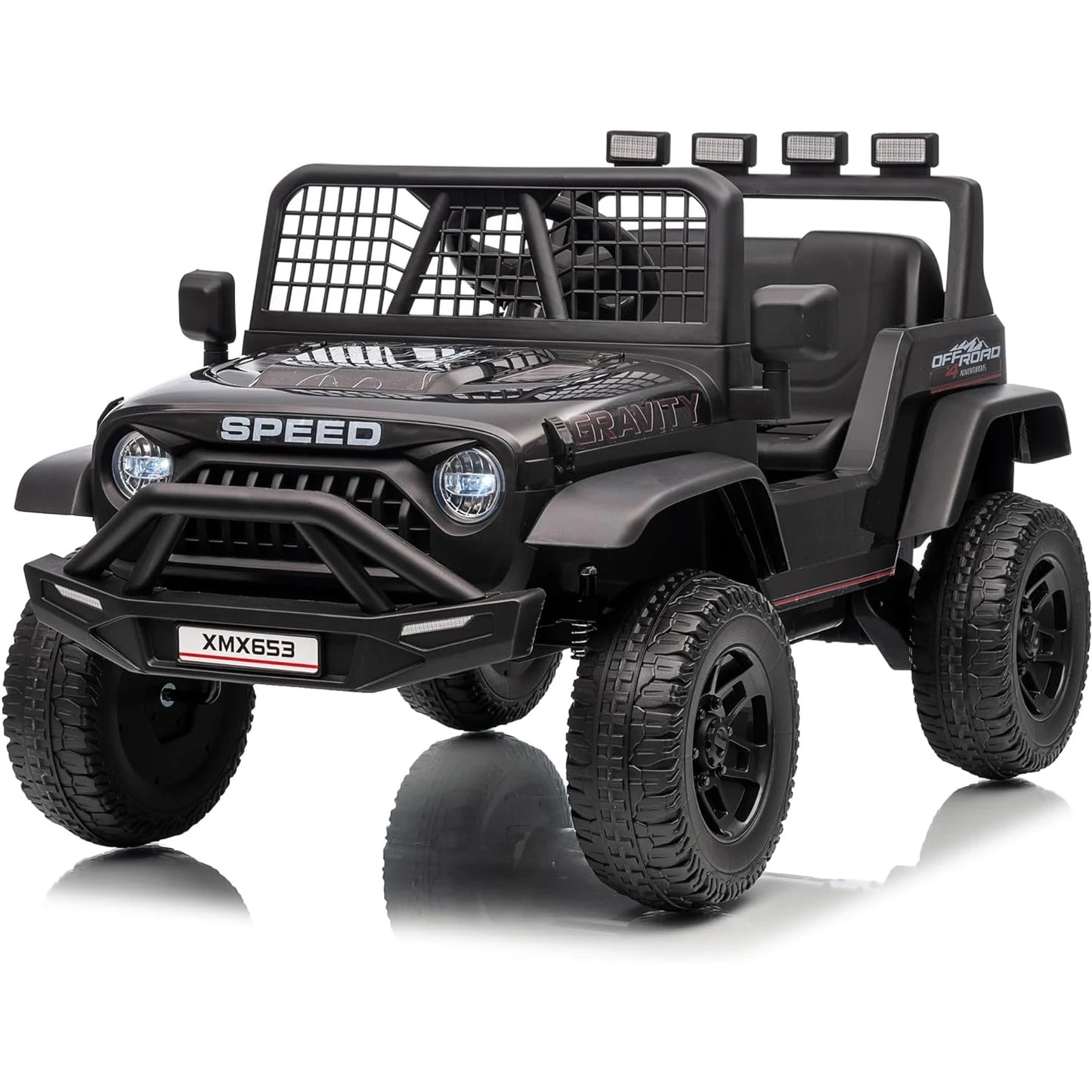HiMISS 12V Kids Ride On Truck With Parent Remote Control 3 Speeds And LED Lights