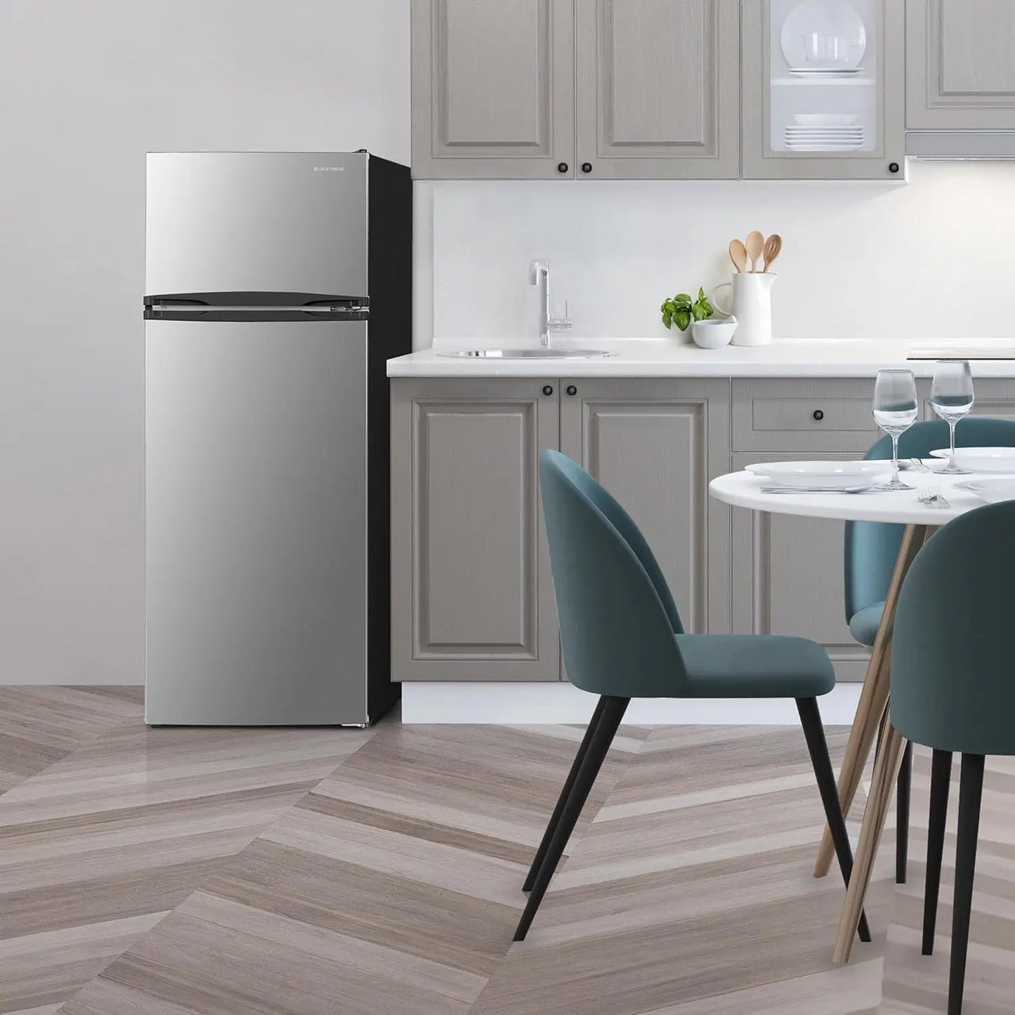 XMSJ Freestanding Fridge With Reversible Doors And Dual Zone