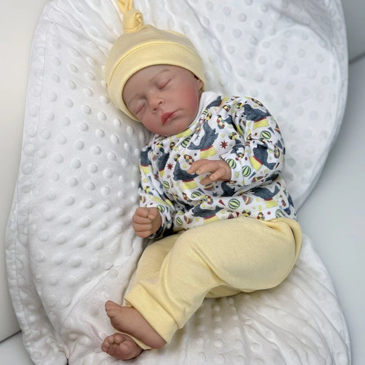 BZDOLL Asleep Reborn Doll Soft Vinyl Limbs Cloth Body 3D Paint Visible Veins
