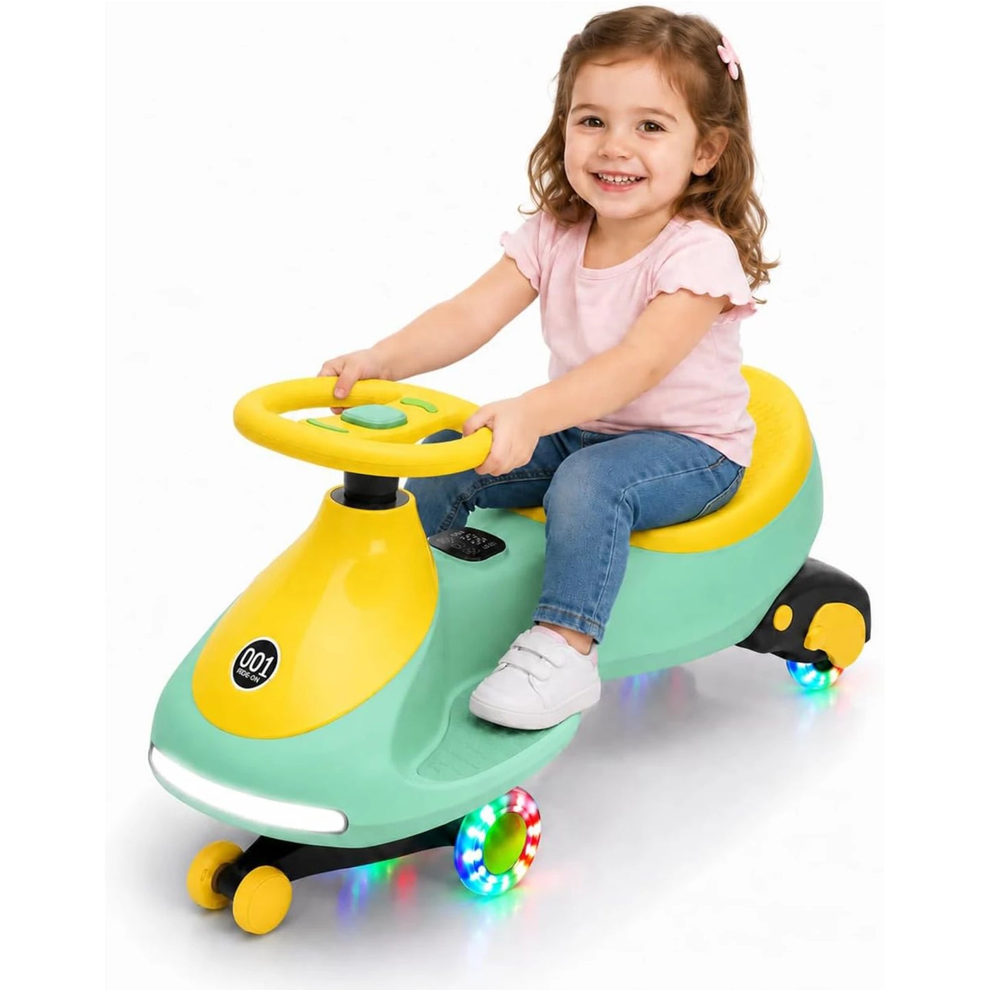 HiMISS 12V Electric Wiggle Car For Kids 2 In 1 Ride On Toy