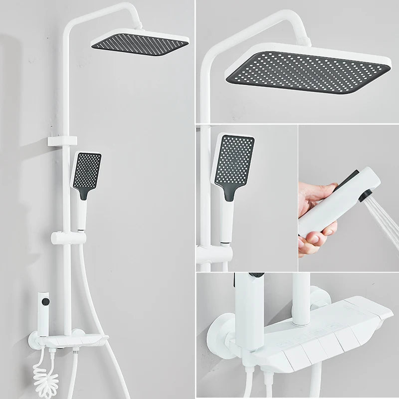 Smart Digital Shower Faucet Set With Rainfall System For Bathroom