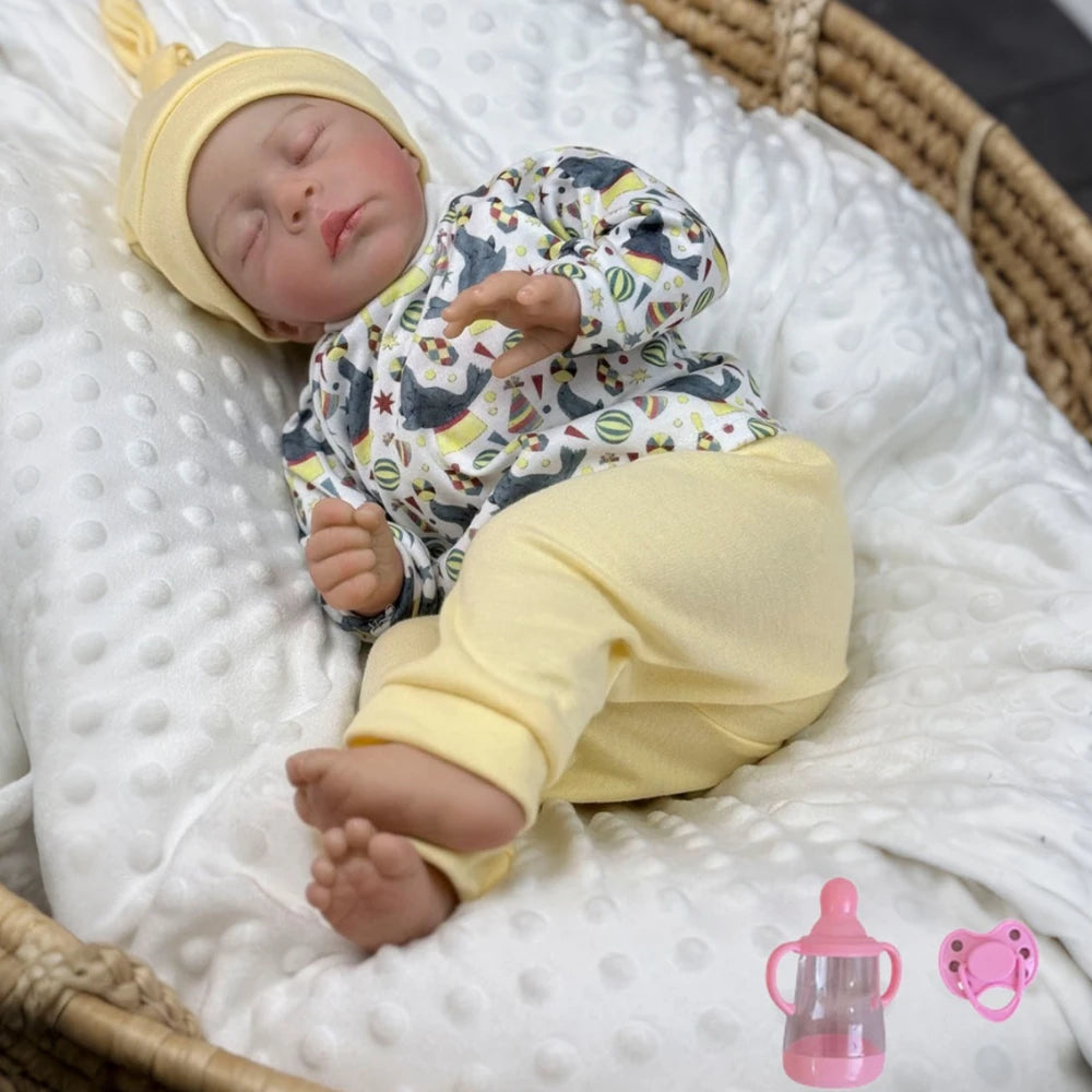 BZDOLL Asleep Reborn Doll Soft Vinyl Limbs Cloth Body 3D Paint Visible Veins
