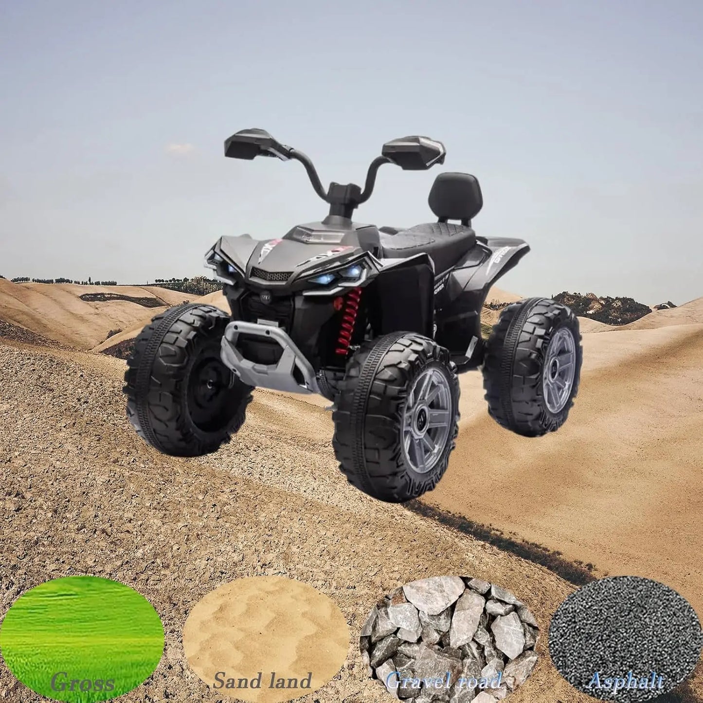 24V Kids Electric ATV Four Wheel Ride On 550W Motors
