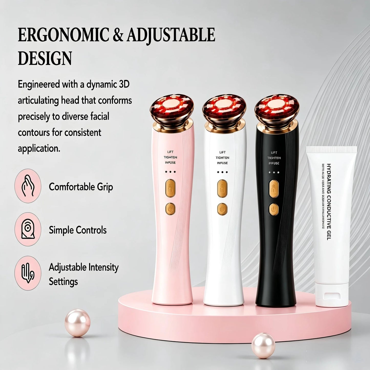 3 In 1 Red Light Anti Aging Facial Skincare Device