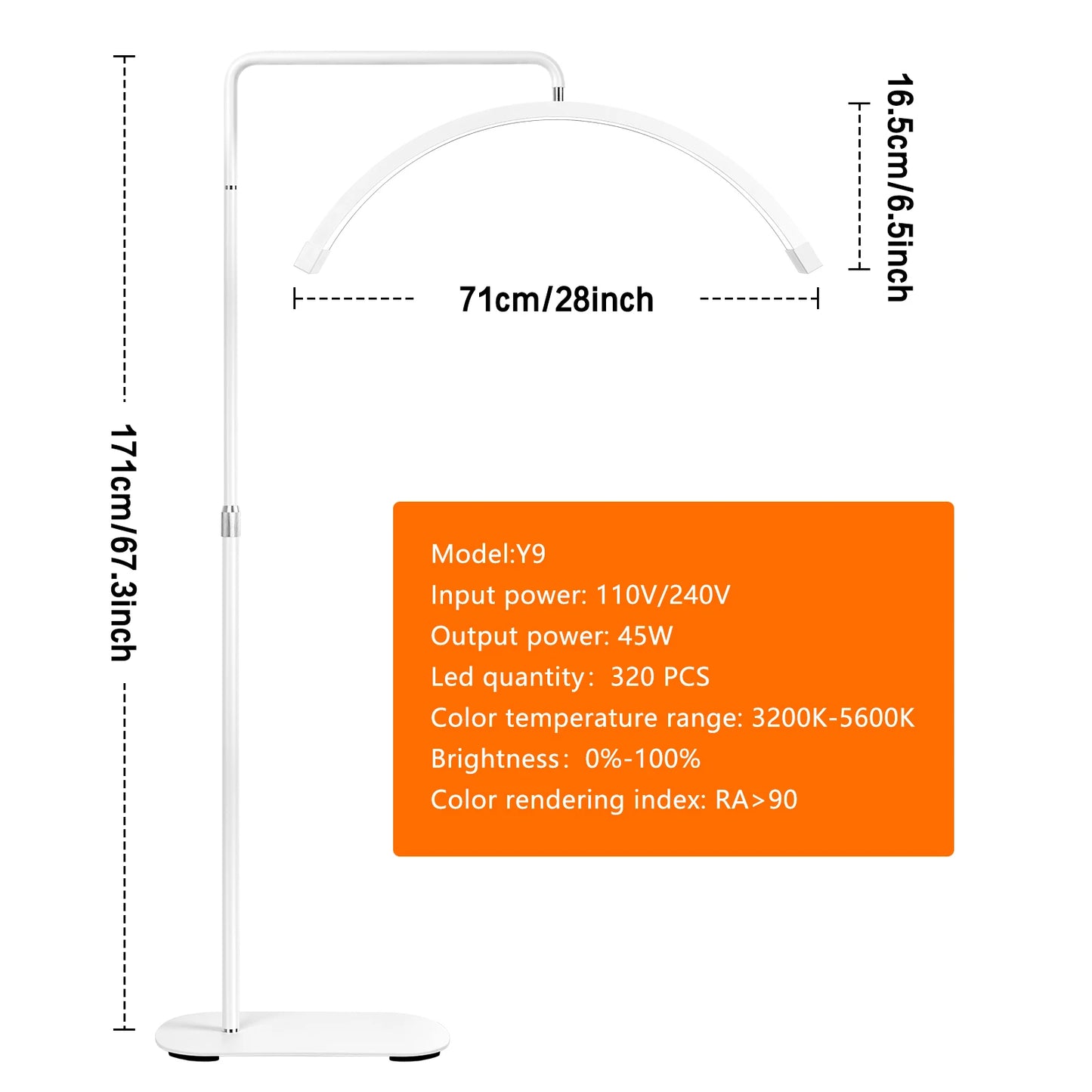 Fosoto Bi-Color LED Half Moon Light With Tripod