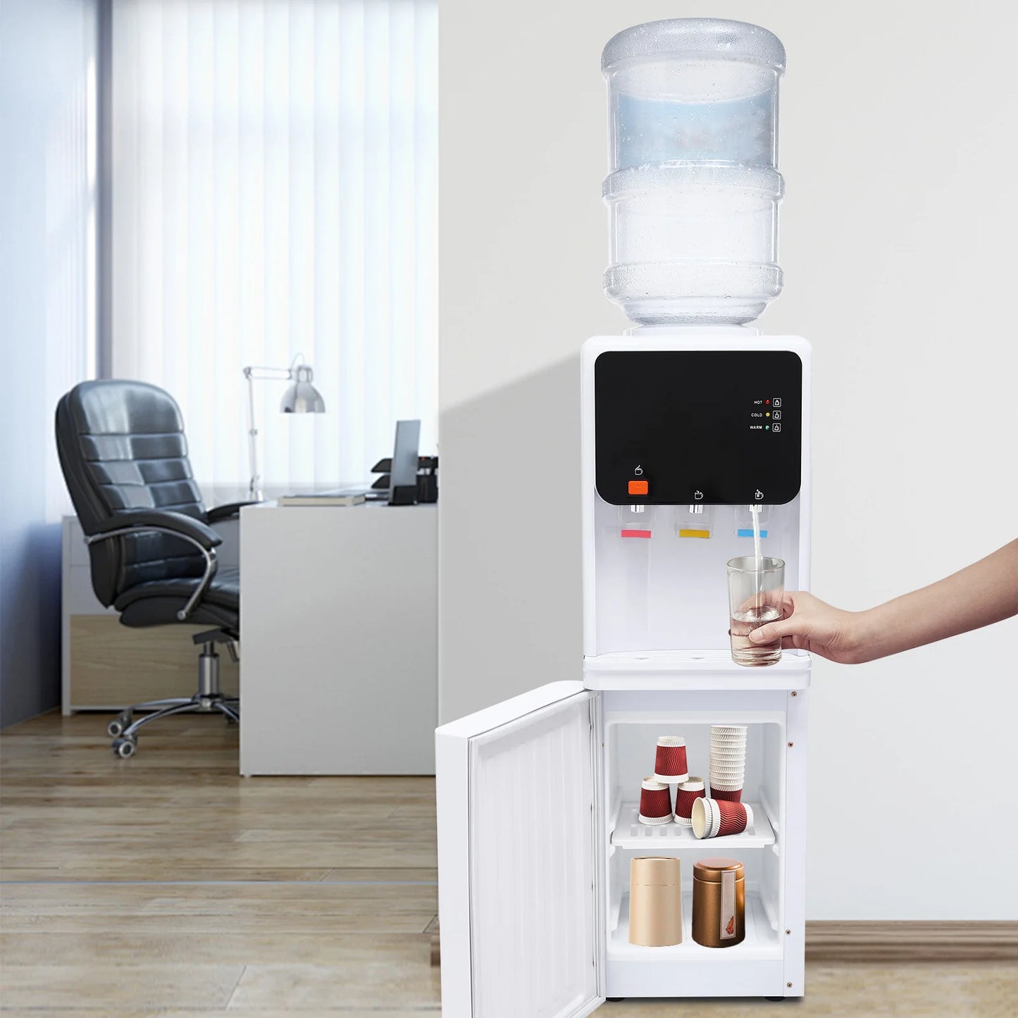 Hot And Cold Water Dispenser 500W Heating 75W Cooling