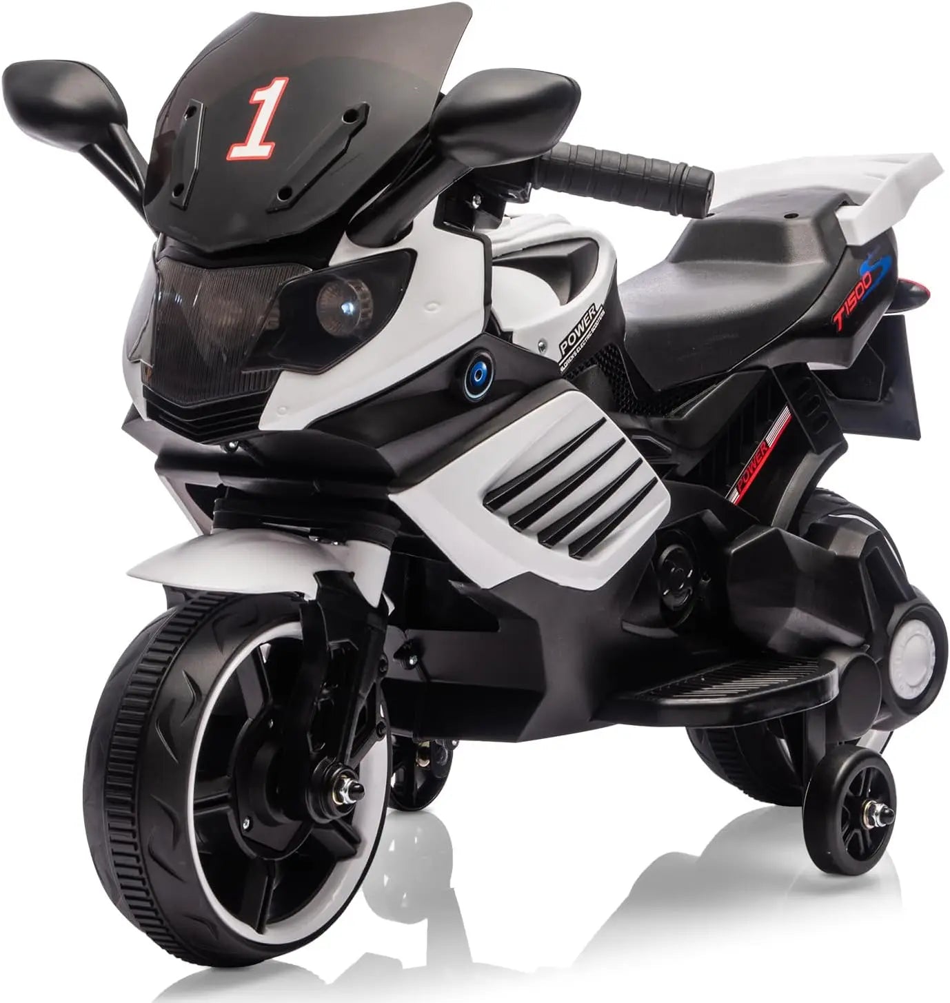 HiMISS 6V Children Motorcycle Ride On Toy With Training Wheels