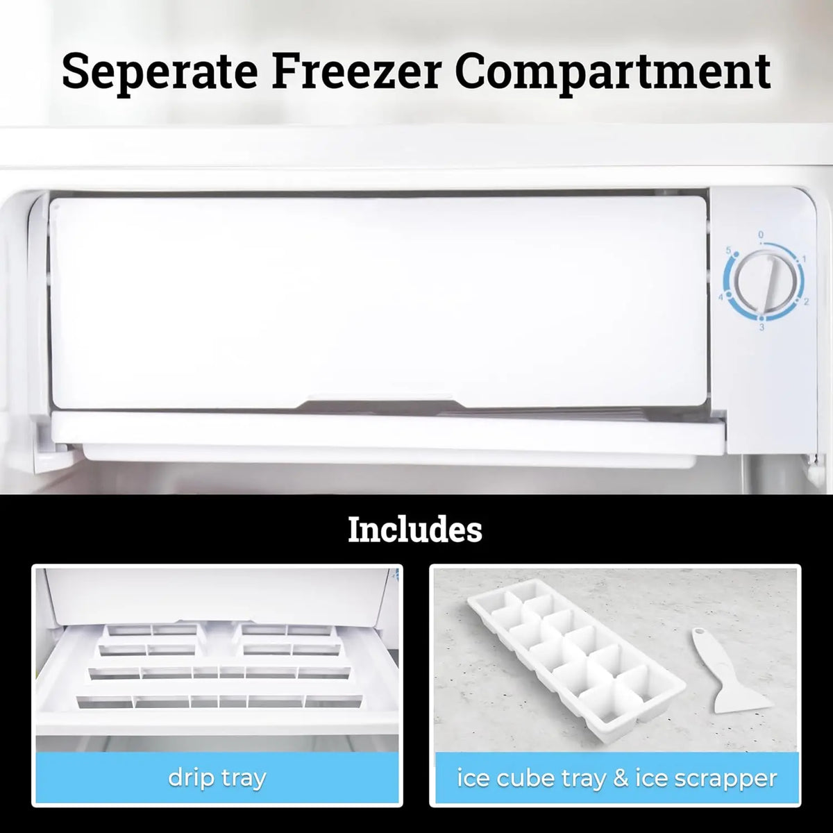 XMSJ Mini Refrigerator With Freezer And Glass Shelves For Home