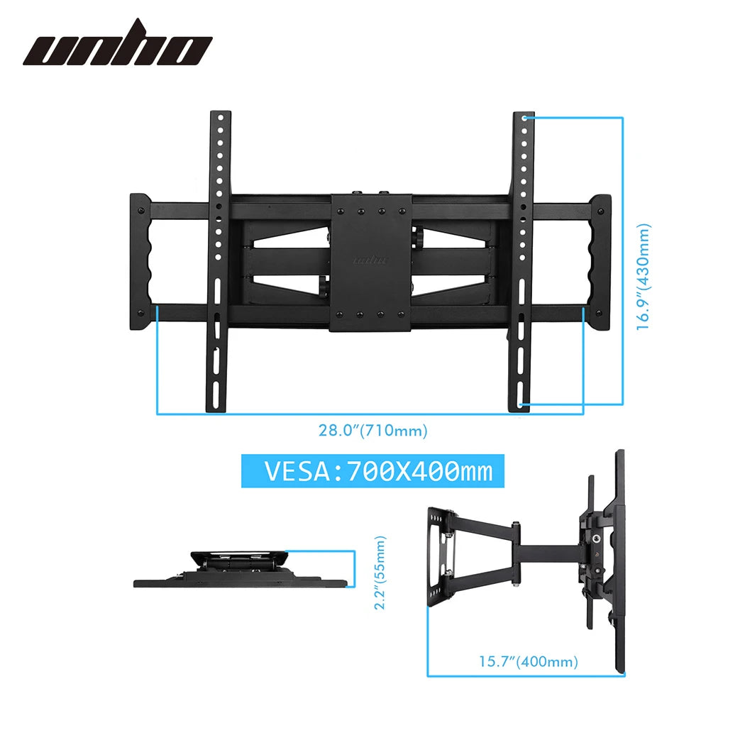 Unho Full Motion TV Wall Mount For 32-85 Inch TVs Dual Arms