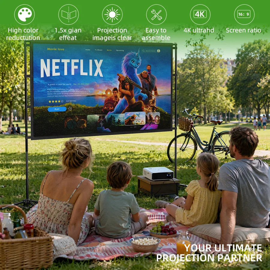 XBJ Portable Outdoor Projector Screen With Stand And Tripod