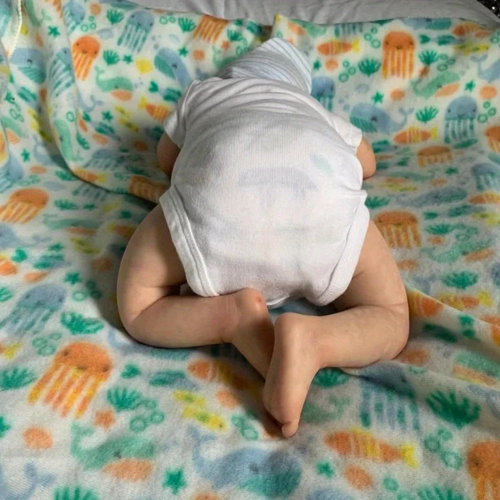 BZDOLL Asleep Reborn Doll with Vinyl Limbs and Cloth Body Handmade Collectible