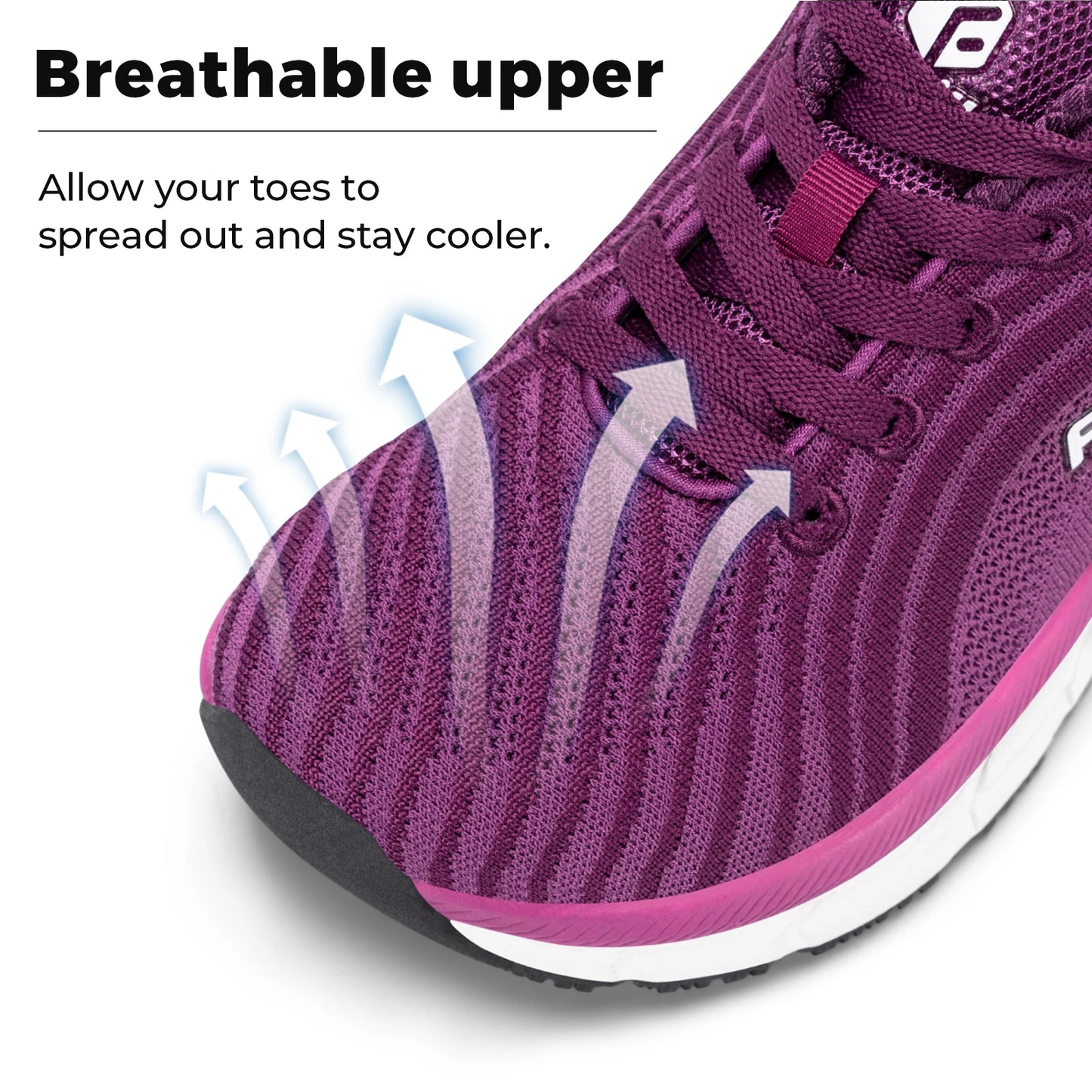 Fittington Women's Wide Toe Walking Jogging Sneakers Arch Support