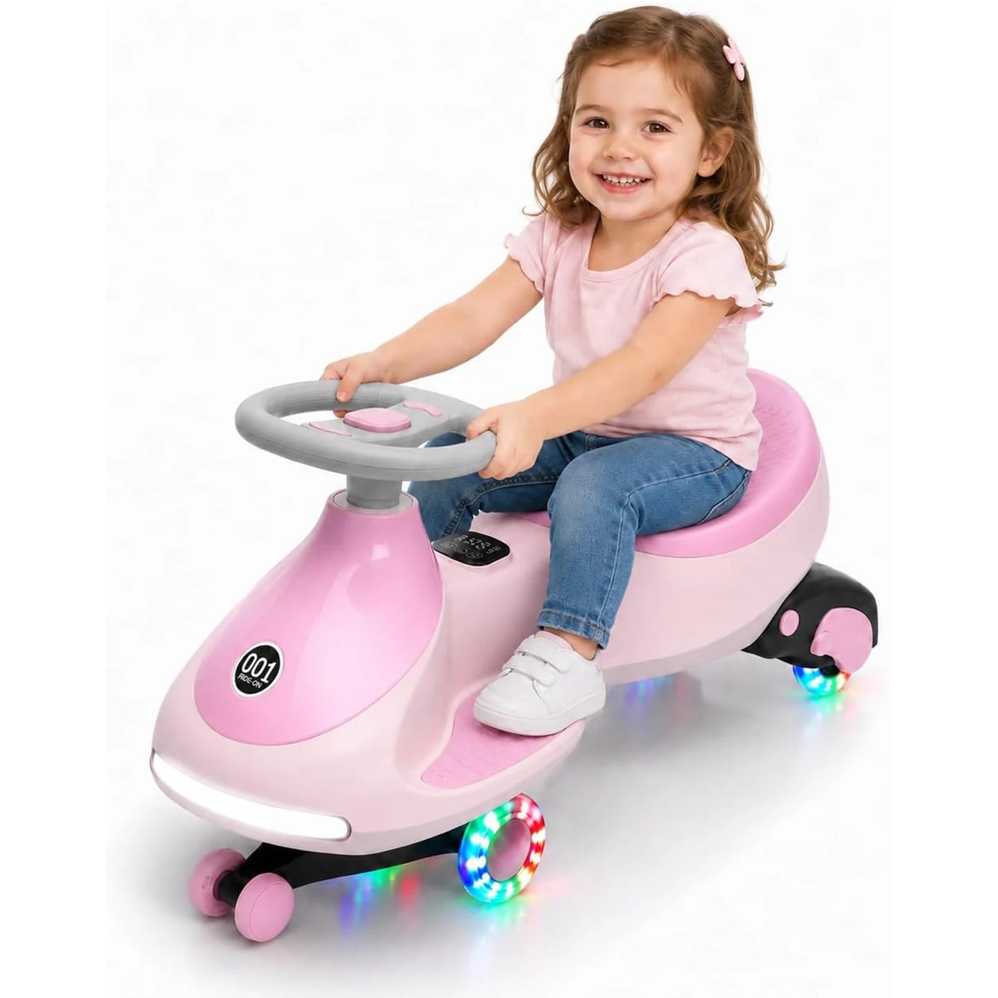HiMISS 12V Electric Wiggle Car For Kids 2 In 1 Ride On Toy