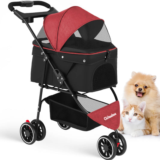 CHIHUAHUA Pet Stroller 3 Wheels For Small Medium Dogs Cats