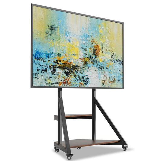 Unho Adjustable Height Rolling TV Floor Stand Bracket Industrial