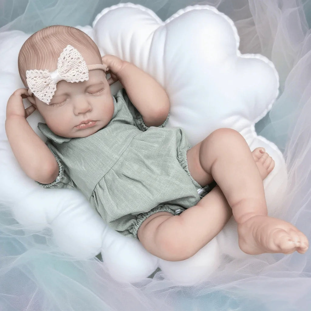 BZDOLL LouLou Reborn Doll Soft Cloth Body Lifelike 3D Skin