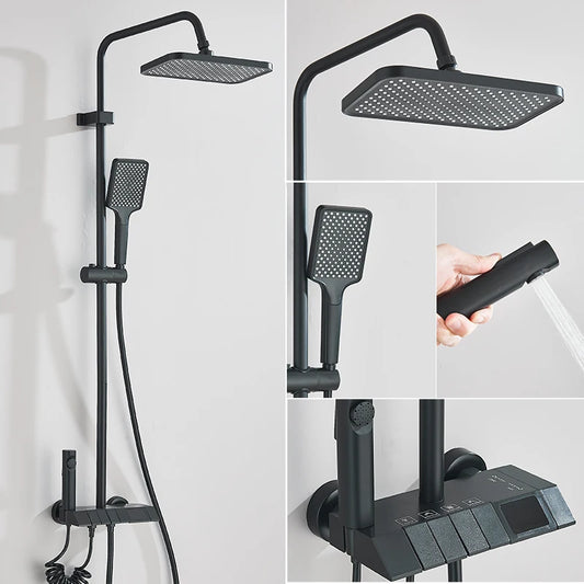 Smart Digital Shower Faucet Set With Rainfall System For Bathroom