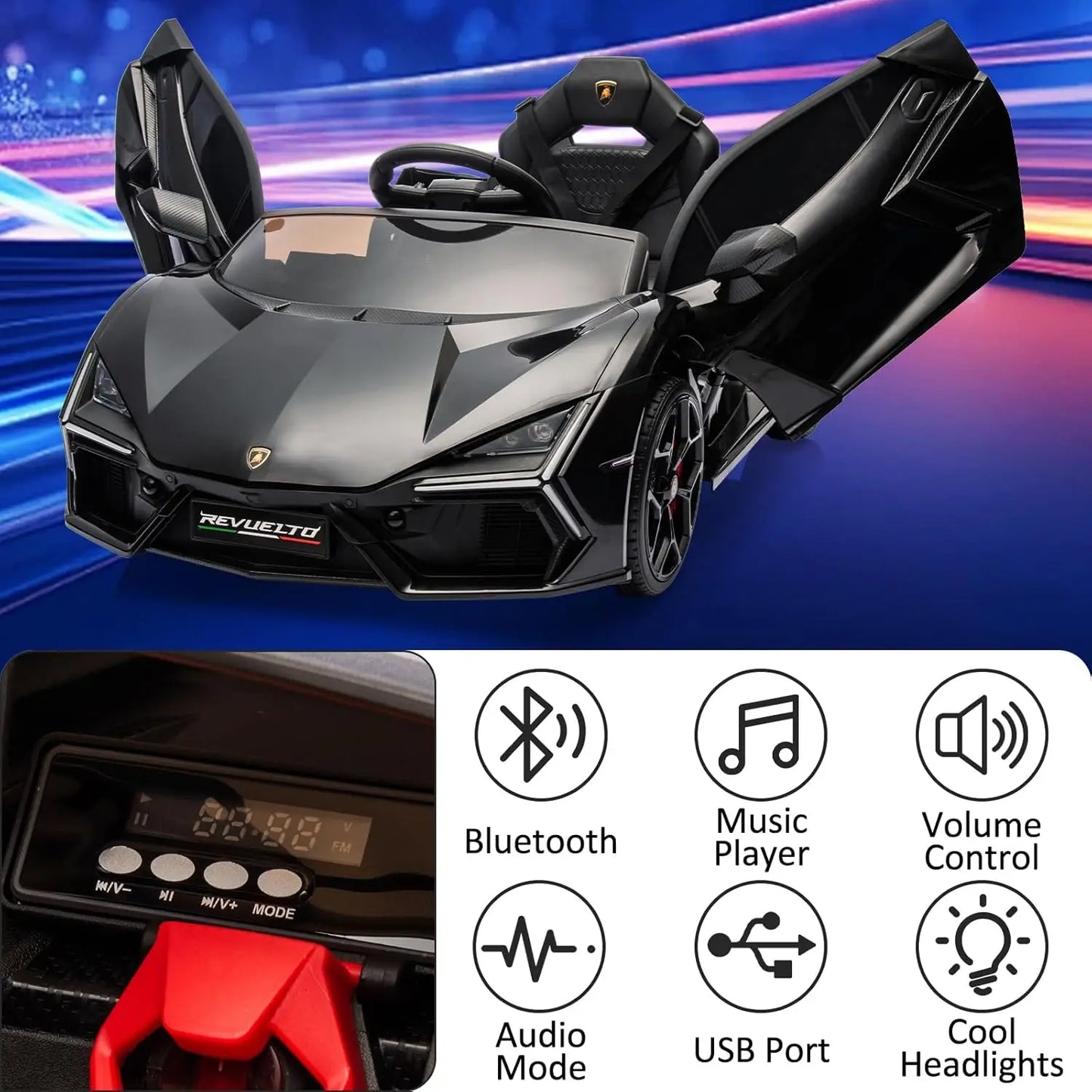 HiMISS Ride On Car Toy For Kids Electric Vehicle Bluetooth